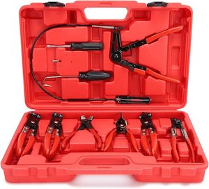 Auto Accessories: 9pcs Flexible Hose Clamp Clip Pliers Set Swivel Jaw Flat Angled Band