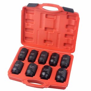 9pcs 1/2" Deep Impact Socket Set Axle Hub Nut Sockets 6-Point Metric