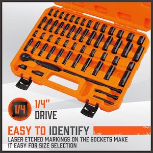 Auto Accessories: Impact Socket 1/4" Drive Impact Socket SAE & Metric HORUSDY