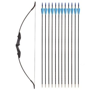 Gaming Sports: 40lbs Archery Recurve Bow Longbow +Arrows 12pcs