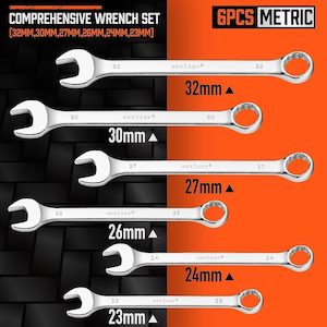 Extra Long Metric Spanner Ring Wrench Set