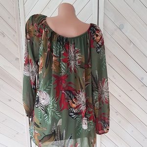 Clothing Fashion: Floral Shirt Blouse Top Womens Clothing Size 26