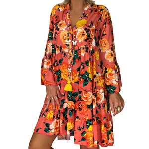 Shirt Dress Floral Dresses Boho Womens Clothing Plus Size 20