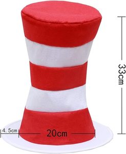 Dr. Seuss Cat in the Hat Costume Top Hat Glove Bow Set