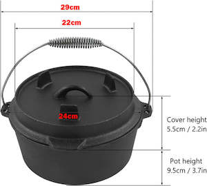 Cast Iron Dutch Oven Camping Pot Frying Pan Skillet Set