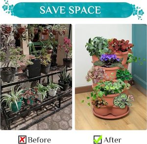 5 Tier Garden Tower Stackable Planter Pots