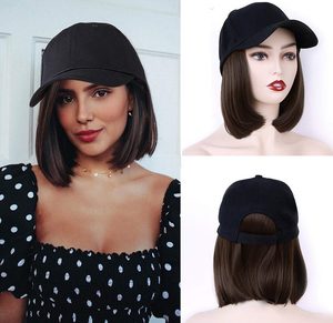 Wigs: Hat Wig Baseball Cap Bob Hair Extensions