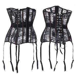 Antiques Collectables 1: Lace Garter Corset Lingerie Size 12