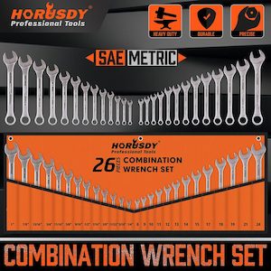 Door Barn: HORUSDY Spanner Wrench Set Duo Metric SAE Combination