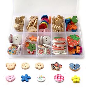 Car Parts Accessories: Cartoon Wooden Buttons