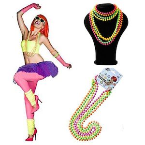 Beads Necklace 80s Neon Pink