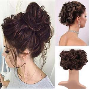 Open gallery Hair Bun Extension Dark Red Brown C0234DB0 Carousel 1 Hair Bun Exte