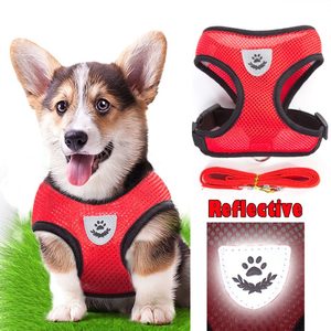 Adjustable Small Dog Puppy Cat Vest Harness Leash Set M