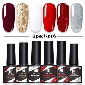 6pcs Gel Nail Polish ManicureUV Soak Off Nail Art Color Kit