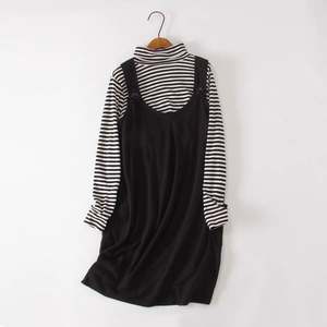 Maternity Breastfeeding Dress Shirt Top + Pinafore Skirt Set