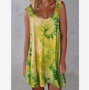 Mini Dress Tie Dye Boho Dresses Womens Clothing Size 20