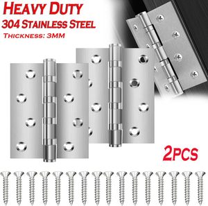 2pcs Door Hinges 4" Stainless Steel 3mm