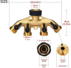 Business Farming Industry: Brass 4 Way Garden Hose Tap Connector Adapter Garden Irrigation