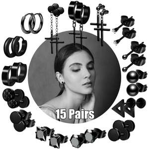 Cross Earring Stud Hoop Earrings Combo