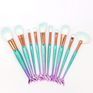 11pcs Mermaid Make Up Brushes Makeup Brush Set