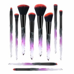 Makeup: 10pcs Crystal Make Up Brushes Makeup Brush Set