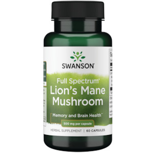Vitamins & Supplements: Swanson Lion’s Mane Mushroom 500mg 60C