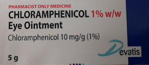 Chloramphenicol Eye Ointment 1% for Conjunctivitis - 5g Pharmacist Only Medicine