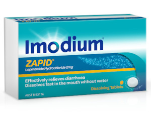 Anti Diarrhoea: IMODIUM ZAPID TABS 2MG 12