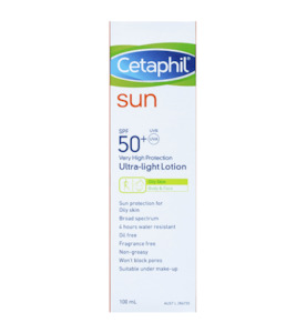 Cetaphil: Cetaphil Sun SPF50+ Ultra-light Lotion 100ml