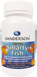 Sanderson: Sanderson Smarty Fish Omega 3 plus Colostrum, Iodine & Zinc 120 Capsules