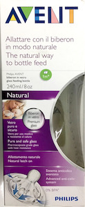Avent Natural Glass Bottle - 240 ml BPA Free Anti-Colic Baby Bottle
