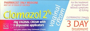 Antifungal Treatment: Clomazol 2% Vaginal Cream For Treatment Of Vaginal Thrush 20g - Pharmacist Only Medicine