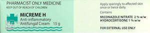 Micreme H Anti-Inflammatory Antifungal Cream 15g - Pharmacist Only Medicine