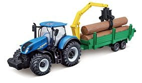 Baby Care: Bburago New Holland 10cm Long Friction Farm Tractor Trailers Asst