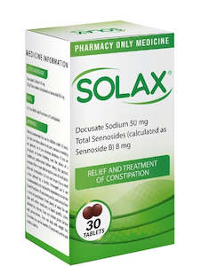 Solax Docusate Sodium Constipation Tablets 30