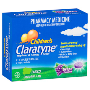 Claratyne Childrens Chewable Grape 10