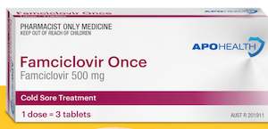 APH Famciclovir 3 tablets Pharmacist Only Medicine