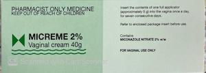 Pharmacist Only Medicines: Micreme Vaginal Cream 2% 40g Pharmacist Only Medicine Qty 1 Restriction