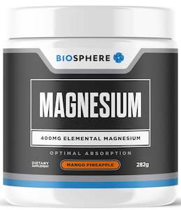 Natural Health Supplements: Biosphere Magnesium Powder 282g Mango Pineapple Flavour