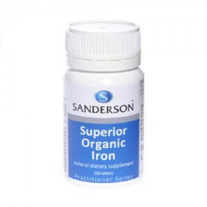Sanderson Superior Organic Iron Supplements - 100 Tablets