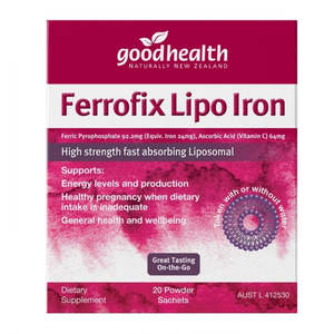 Best Selling: Good Health Ferrofix Lipo Iron - Energy & Pregnancy 20s*2g