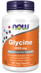 now Glycine 1000 mg 100 Veg Capsules