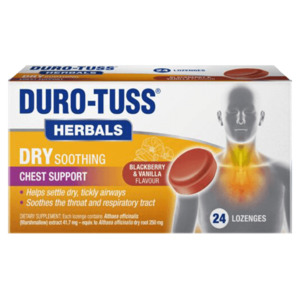 Cough Medicine: Duro-Tuss Herb Dry Soothing Chest Support Lozenges 24 Pack
