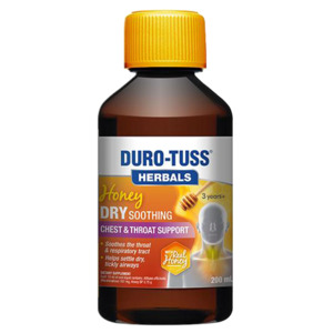 Cough Medicine: Duro-Tuss Herb Honey Dry Soothing Chest + Throat Support Liquid 200ml