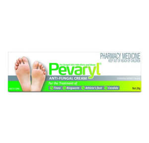 Antifungal Treatment: Pevaryl Antifungal Cream 1% 20g – Econazole Nitrate Cream for Athlete's Foot, Tinea & Ringworm