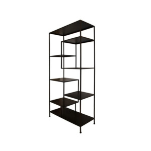Black Metal Staggered Shelf