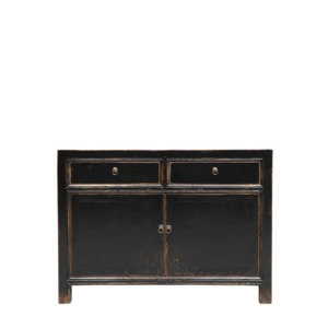 Oriental Painted 2 Door Sideboard – Black