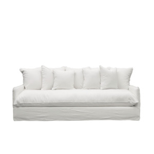 Products: Lotus Slipcover Sofa 3 Seater – White
