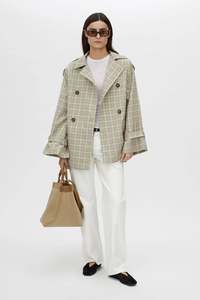Kinetic Tattersal Trench | Taupe Check