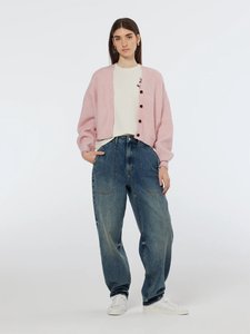 Scotch Soda: Fuzzy Relaxed Cardigan | Pink Melange